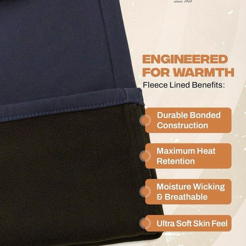 Men's Fleece Lined Pants-Straight Fit 32x34 - Picture 5 of 8
